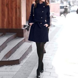 Women’s Winter Faux Wool Trench/Peacoat